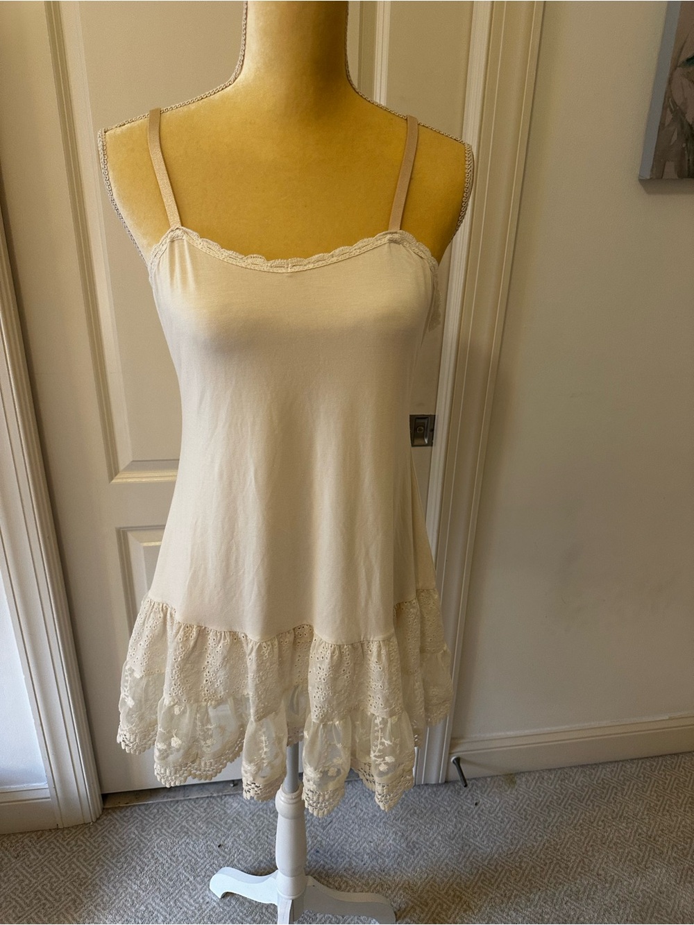 Matilda Jane Cream Lace-Trim Slip Camisole Large
